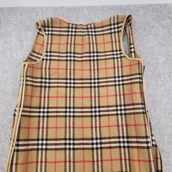 Vintage Burberrys Trench Coat Liner Nova Check Plaid 100% Wool Beige Zip-In 90s - Picture 14 of 15